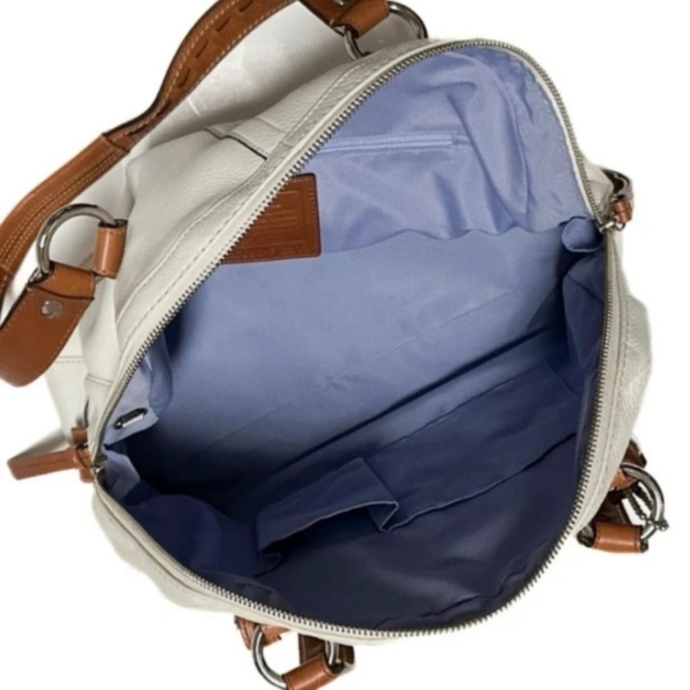 Coach White and Tan Satchel Bag - Picture 3 of 10